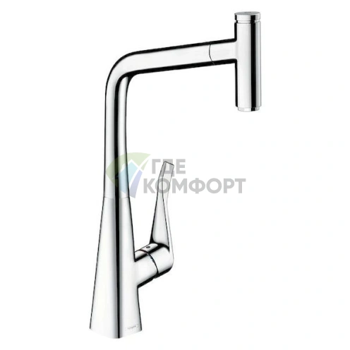 Смеситель Hansgrohe Metris Select 14884000 для кухни с выдвижной лейкой - фото 1