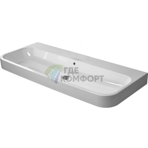 Раковина Duravit Happy D2 для мебели, 1200x505 мм, белая, с переливом и хромированным сифоном (2318120060) - фото 1