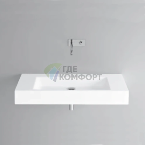 Раковина BETTEAqua подвесная 100х49 5х125 cм без отв под смесительитель без перелива с крепежом цвет белый - фото 1