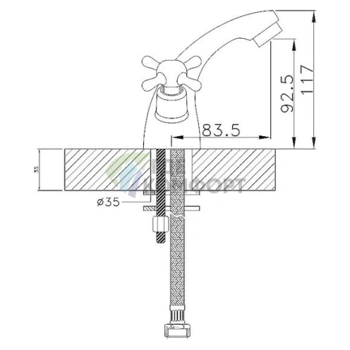 Смеситель для раковины Rossinka H H02-61: настенный, стильный, функциональный - фото 2