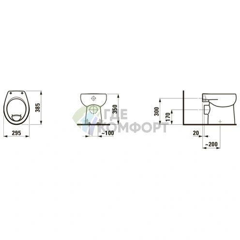 LAUFEN Florakids Детский напольный унитаз белый 385x295x350 мм (8.2203.6.000.027.1) - фото 2