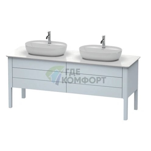 Напольная тумба Duravit Luv с 2 выдвижными ящиками, светло-голубой шелковисто-матовый, 743x1788x570 мм (LU9567B9797) - фото 1