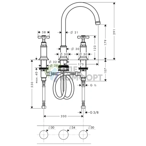 Элегантный смеситель AX Montreux для раковины в роскошном цвете шлифованное красное золото (16513310) - фото 2