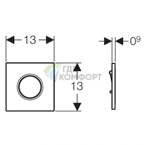 Бесконтактный привод смыва Geberit Sigma для писсуара с батарейным питанием фото 3