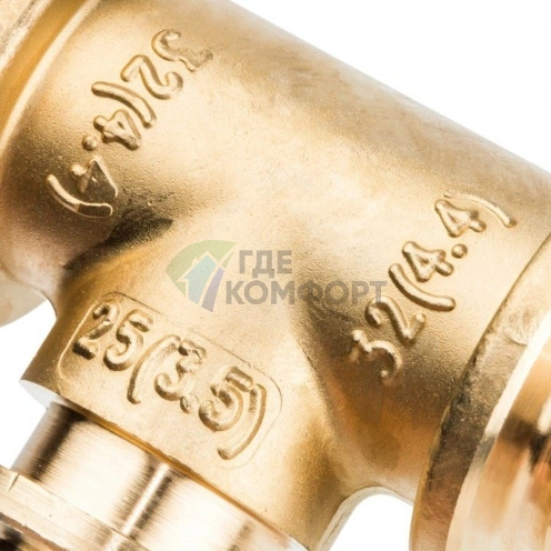 Stout Тройник переходной 32x25x32 для труб из сшитого полиэтилена аксиальный - фото 11