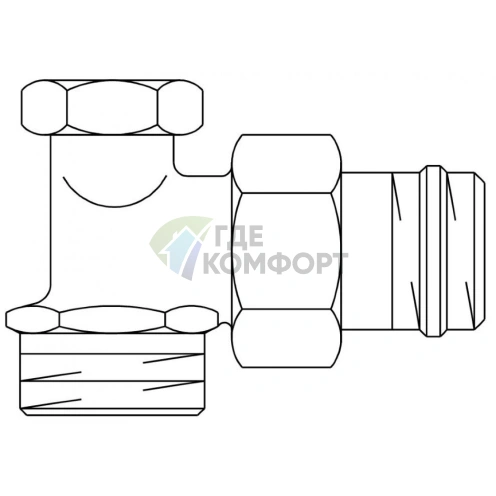 Вентиль на обратную подводку 1/2 x 3/4 НР, угловой Combi 2 Oventrop - фото 2