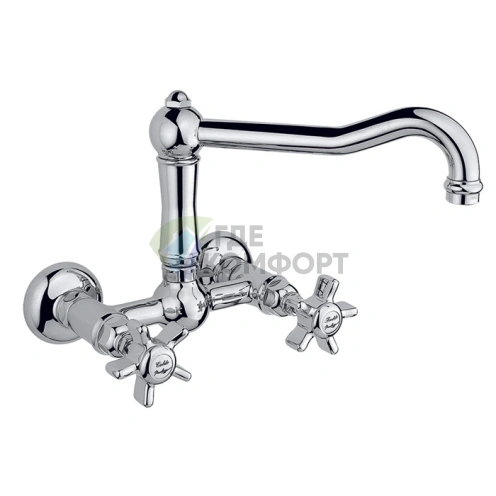 Настенный смеситель для раковины Nicolazzi Dames Anglaises с двумя ручками, хром (1457CR18) - фото 1