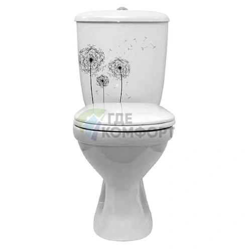 Унитаз-компакт «Суперкомпакт» с декором «Одуванчик» от Оскольской керамики - фото 1