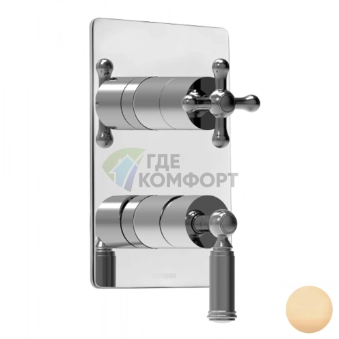 Смеситель для душа Bossini Liberty встраиваемый с девиатором 5 режимов, цвет античная бронза (Z00065.022) - фото 1