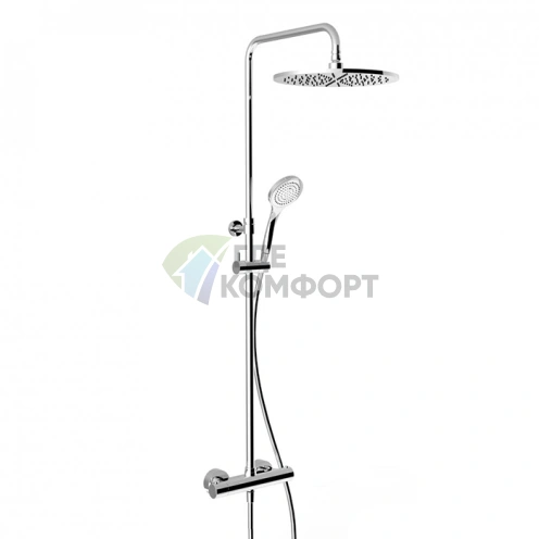 GESSI Minimalistic: Душевая стойка с термостатом, верхним и ручным душем в хроме (35177#031) - фото 1