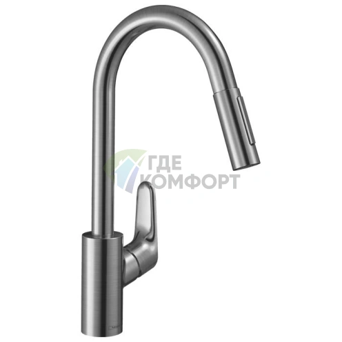 Кухонный смеситель Hansgrohe Focus M41 с выдвижным душем и функцией Eco (31833800) - фото 1