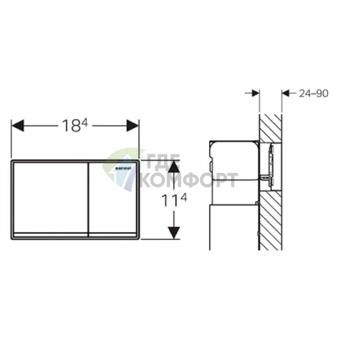 Кнопка смыва Geberit Omega 60, цвет умбра (115.081.SQ.1) - фото 1