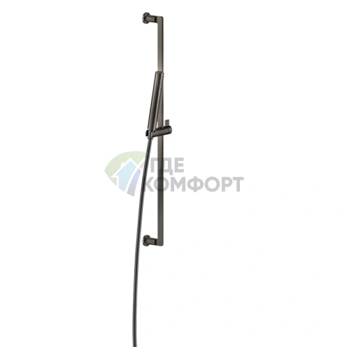 GESSI INCISO: Душевая штанга с лейкой и шлангом 1,5 м, цвет Nero XL (58145#299) - фото 1