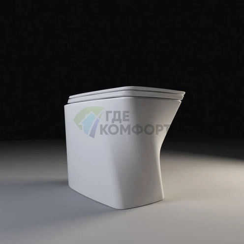 Унитаз напольный приставной Azzurra Hera безободковый, универсальный слив, белый, 57х38х42 см (HEVCTPE00000BI) - фото 1