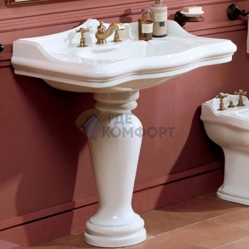 Умывальник AZZURRA JUBILAEUM с удобной спинкой, 91x56 см, белый - фото 1