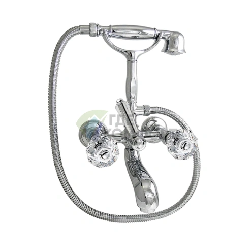 Смеситель для ванны и душа Nicolazzi Teide с хромированными ручками Crystal на 2 отверстия (1901CR15) - фото 1