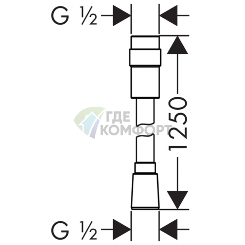 Душевой шланг HG Isiflex 1,25 м с контролем напора, хром (28249000) - фото 2