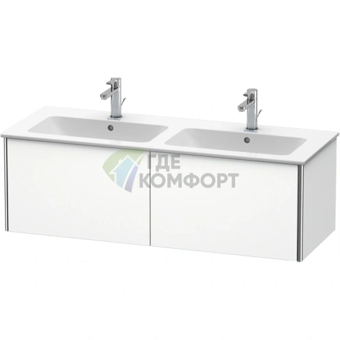 База под раковину Duravit XSquare 1280 мм с двумя выдвижными ящиками, белая матовая (XS407501818) - фото 1