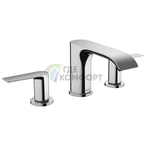 Смеситель для раковины HANSGROHE VIVENIS на 3 отверстия с донным клапаном, хром (75033000) - фото 1