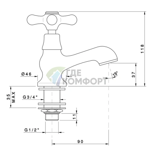 Смеситель для раковины Nicolazzi Nuova Brenta с высоким изливом, хром (2517CR) - фото 2