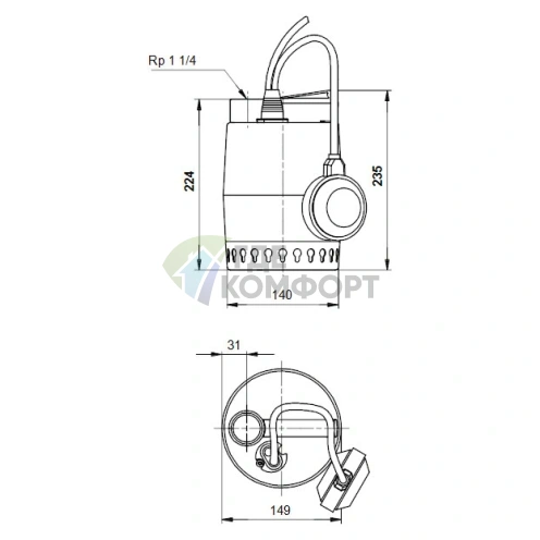 Дренажный насос Grundfos Unilift KP 350-M1 - фото 4