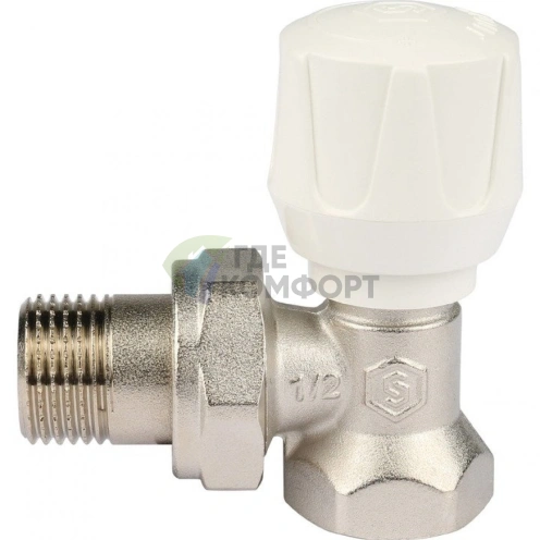 Stout угловой регулировочный вентиль 1/2 для воды, латунь, ручная настройка потока - фото 3