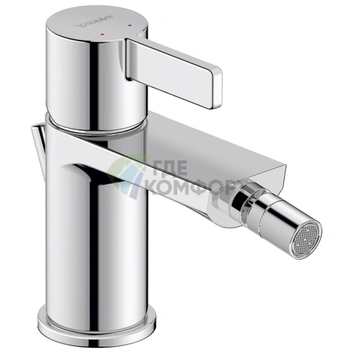 Смеситель для биде Duravit D-Neo: 1 отверстие, донный клапан, хром (DE2400001010) - фото 1