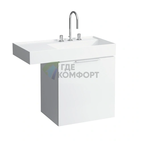 Тумба под раковину Laufen Kartell с выдвижным ящиком и полкой — белая глянцевая (4.0755.1.033.631.1) - фото 1