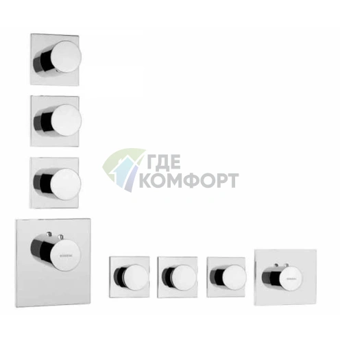 Термостат для душа Bossini Oki со смесителем и девиатором на 3-6 выходов, хром (Z031205.030) - фото 1