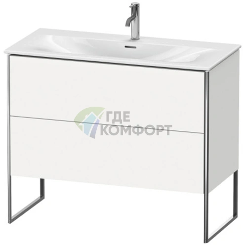 Напольная тумба Duravit XSquare 234410 с двумя ящиками, регулируемыми ножками, цвет White High Gloss (XS452502222) - фото 1