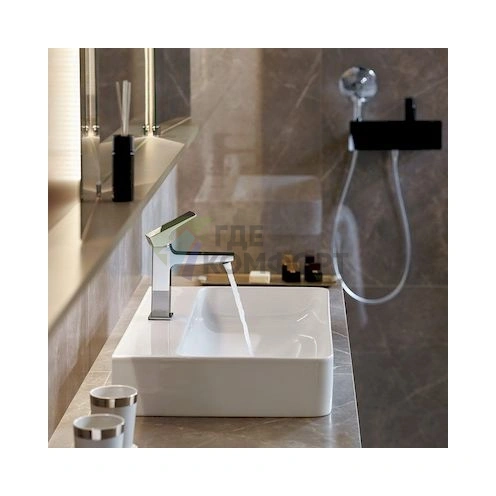 Смеситель Hansgrohe Metropol для ванной: комплект для душа и раковины с донным клапаном Push-Open - фото 6