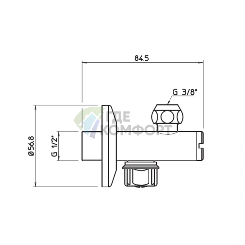 Запорный кран-фильтр Gessi для подключения воды под раковину 1/2, хром (01006#031) - фото 2