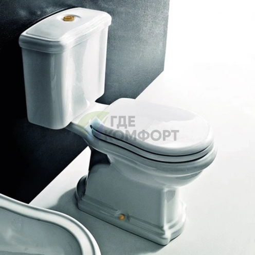 Механизм двойного слива с нижним подводом воды и бронзовой кнопкой (750993) - фото 1