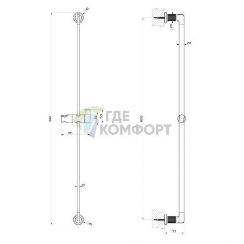 Душевая штанга GESSI INCISO Finox Brushed Nickel (58144#149) - фото 2