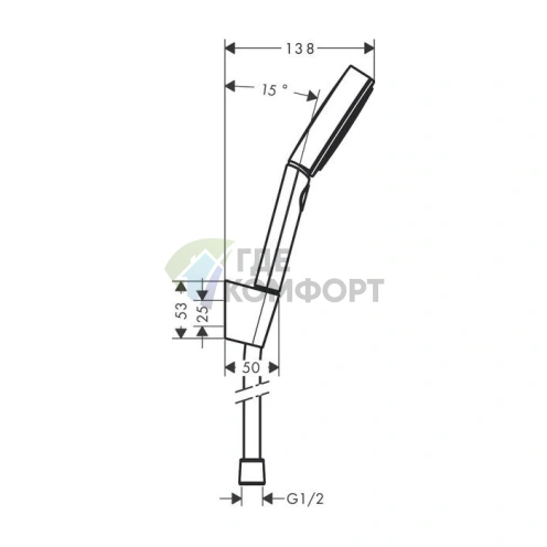Душевой набор Hansgrohe PULSIFY 105 3jet Relaxation с держателем, матовый черный (24302670) - фото 2