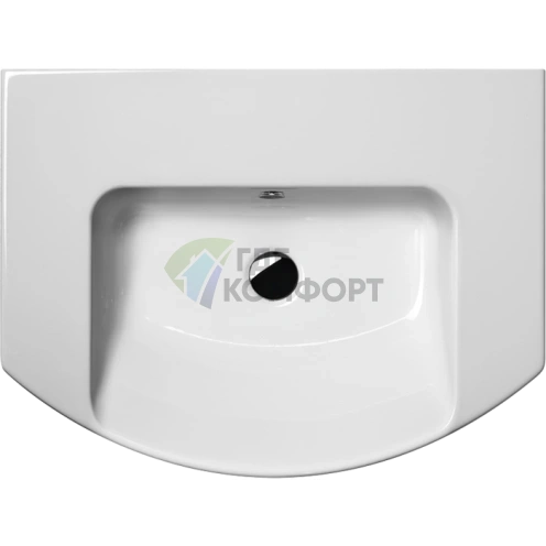 Раковина GSI Modo 65x50 см с переливом, 1 отв., белая - фото 1