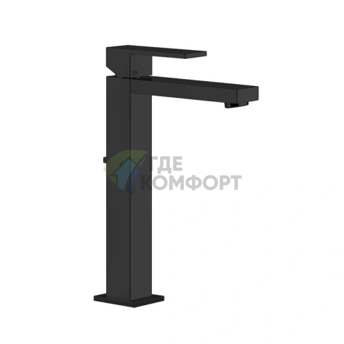 Смеситель для раковины Gessi Rettangolo с высоким изливом и донным клапаном, черный (11921#299) - фото 1