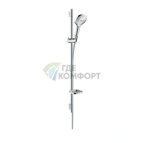 Душевой набор HG Raindance Select E: 3 режима, EcoSmart, белый/хром (26623400) - фото 1