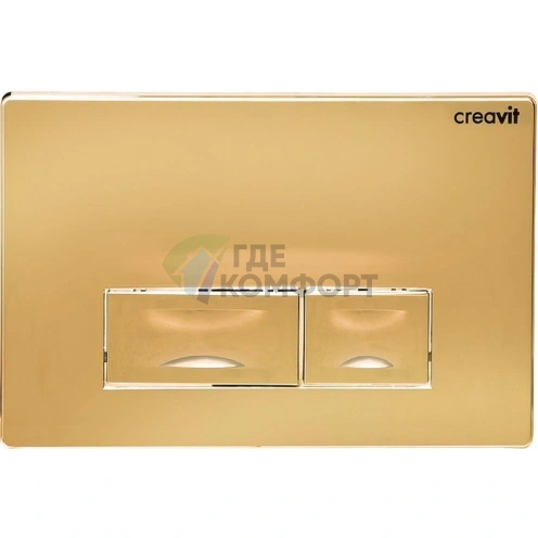 Элегантная кнопка смыва Creavit Ore GP3005.00 в золотом цвете для вашего унитаза - фото 1