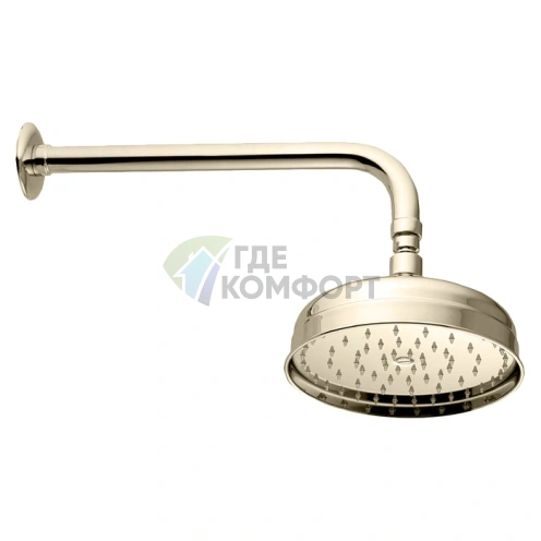 Верхний душ Nicolazzi 200 мм с держателем в цвете Polished Nickel (5702NL20) - фото 1