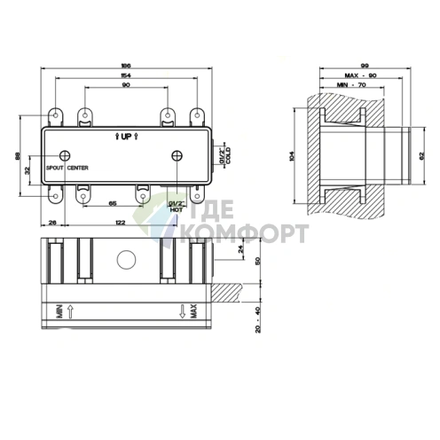 Gessi встраиваемый монокомандный смеситель для раковины (44697#031) - фото 2