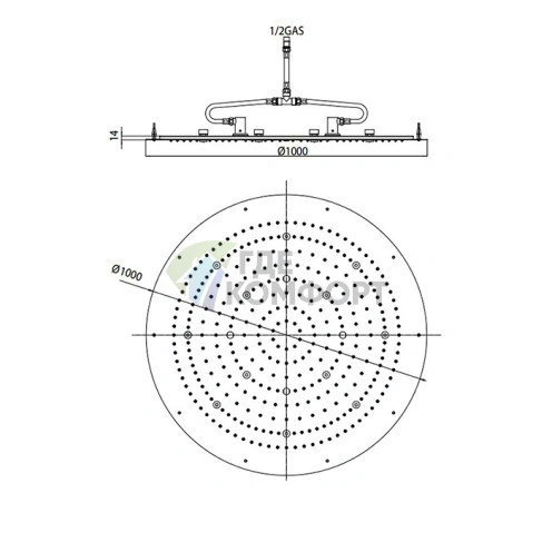 Верхний душ BOSSINI DREAM-XL OK 1000 мм с LED-подсветкой и блоком управления, цвет белый/хром (WI0384.030) - фото 2