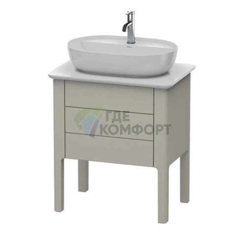 Напольная тумба Duravit Luv с двумя выдвижными ящиками, серо-коричневый матовый (LU956506060) - фото 1