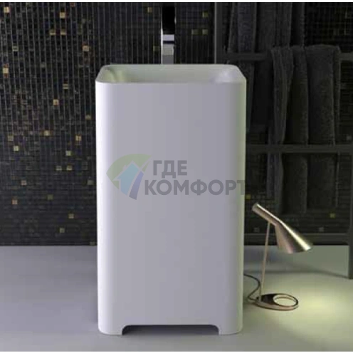 Накладная раковина KNIEF Glam 60×45×116 см, белая матовая, без отверстия под смеситель - фото 1