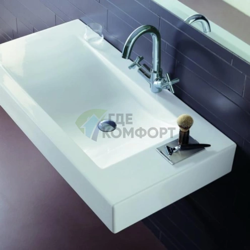 Раковина Simas Frozen консоль 100х50 см с выбитым отверстием, белая - фото 1