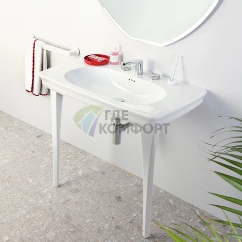 Раковина Artceram CIVITAS 90x50 см, белая, с 1 отверстием (CIC002 01 00) - фото 1