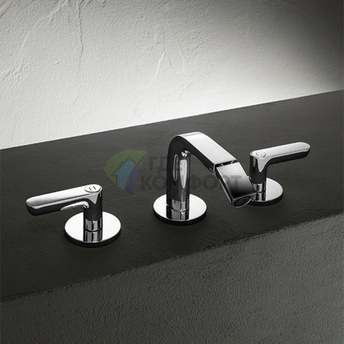 Смеситель для биде Fantini Icona Deco с донным клапаном, 3 отв., хром (53 02 R108) - фото 1