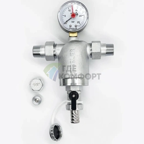 Фильтр Zeissler 100 мкм, с манометром, ZSf.302.0104N 1/2