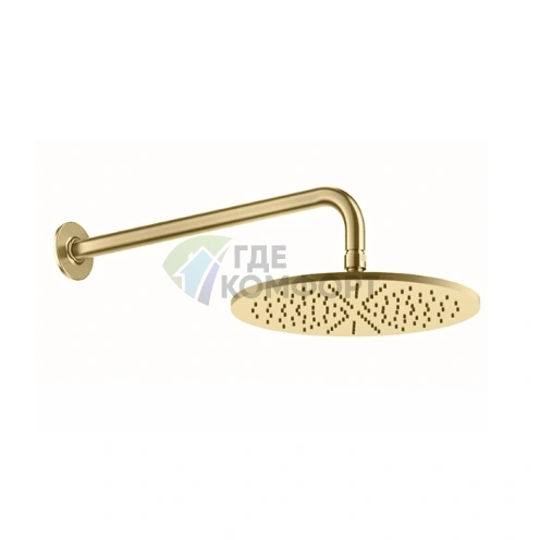 Душевая головка GESSI INCISO настенная шарнирная 1/2 300 мм цвет brushed brass PVD (58248#727) - фото 1