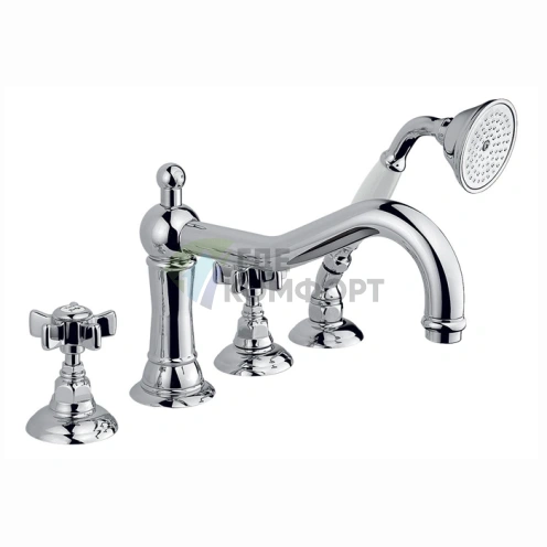 Смеситель для ванны Nicolazzi Dames Anglaises с ручным душем, 4-отверстный, хром (1449CR18) - фото 1